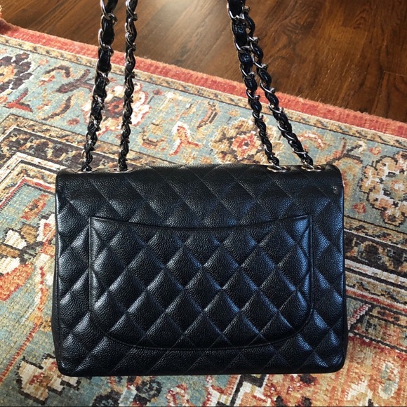 SOLD***Chanel Vintage Classic Jumbo Caviar Flap - Picture 6 of 13